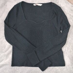 SO Women's Black Ribbed Sweater